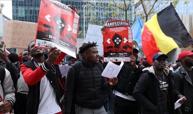 African university students protest discrimination in Belgium