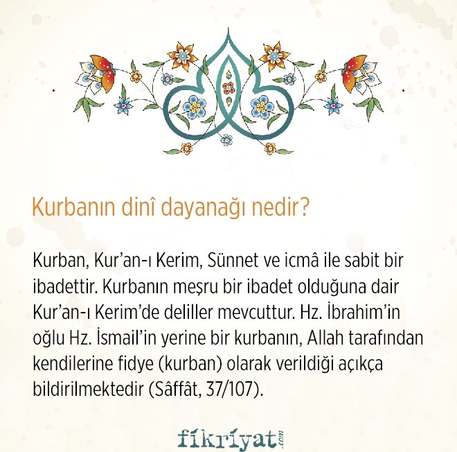 Kurbanın dini dayanağı nedir?