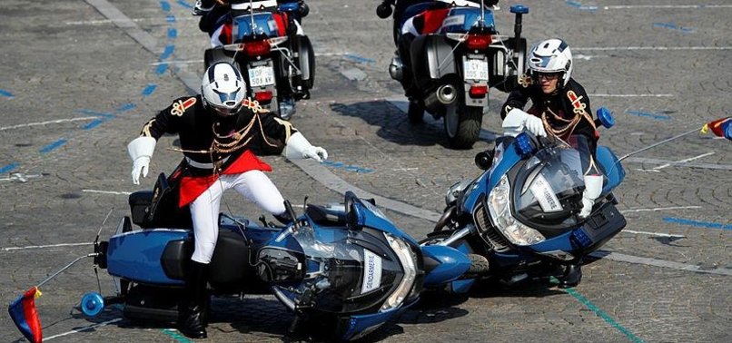 FRENCH POLICE MOTORCYCLES CRASH DURING BASTILLE DAY PARADE