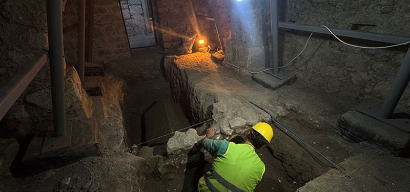 Sarcophagus uncovered at St. Nicholas Church in Antalya