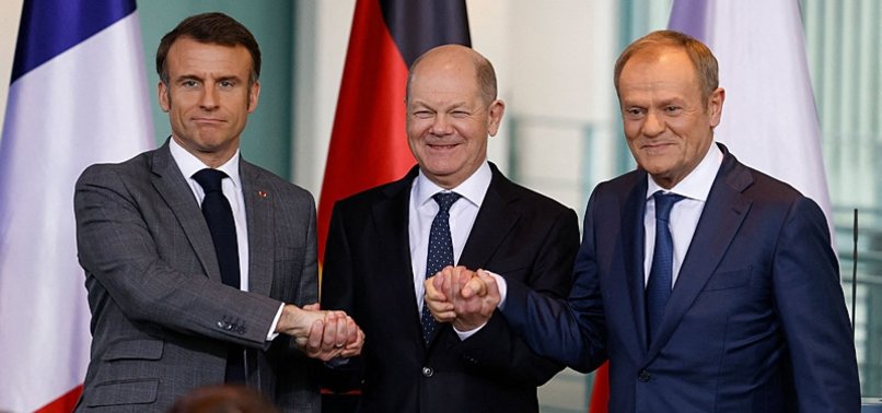 SCHOLZ AND MACRON DISCUSS UKRAINE STRATEGY, TUSK TO JOIN LATER