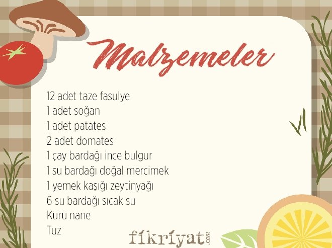 TAZE FASULYE ÇORBASI